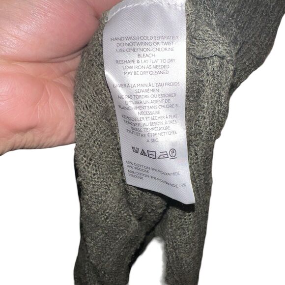 Pilcro Anthropologie Womens Gauzy Distress Duster Cardigan Prep Green NEW Sz M - Picture 7 of 8